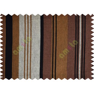 Black white brown yellow stripes main cotton curtain designs